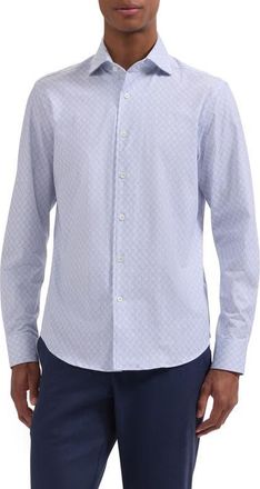 Bugatchi Devon OoohCotton Geo Print Button-Up Shirt in Orchid at Nordstrom, Size Xxx-Large
