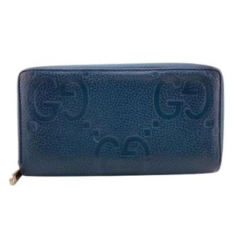 Gucci Pre-owned Leather Wallet - unisex - Vintage Accessoires - Blauw - ONE Size - Leer - Vintage