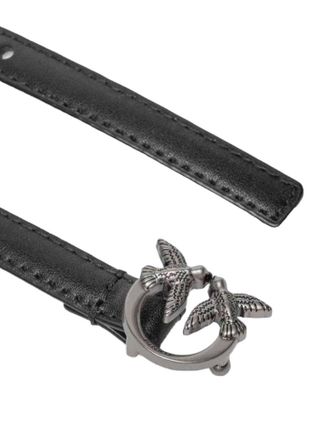 Pinko Womens Belt Black Cowhide | Accessory: Zinc Accessories