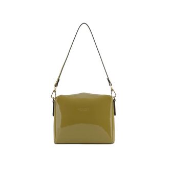 Pourchet Tassen, Dames, Groen, ONE Size, Leer, Cassetta Schoudertas