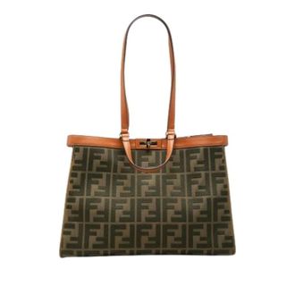 Fendi Pre-owned Tote Bags, female, Green, Size: ONE SIZE Pre-owned Peekaboo X-Tote