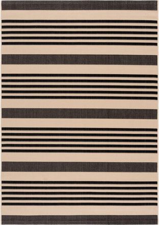 Safavieh Alfombra rayas de polipropileno blanco y negro, 122 x 170 cm