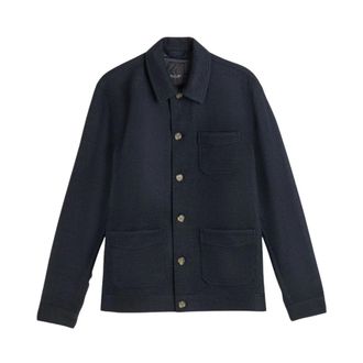 Sand Copenhagen Sand - Asher Overshirt - Heren - Jassen - Blauw - Maat: 2XL Wol