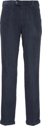 Fedeli Ribfluwelen plooibroek - Blauw