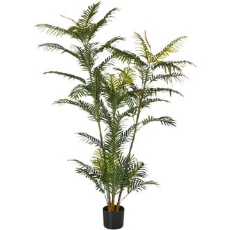 Beliani Beliani - Planta Artificial En Maceta Verde Negro Palmera Material Hojas De Pl&aacute;stico 180 Cm Interior Palm Tree