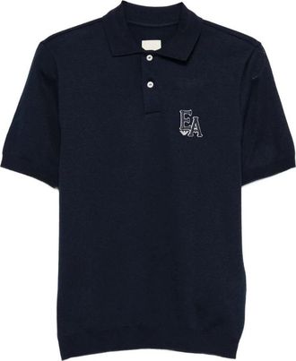 Emporio Armani Gebreid Poloshirt - Heren - Polos - Blauw - L - Tops