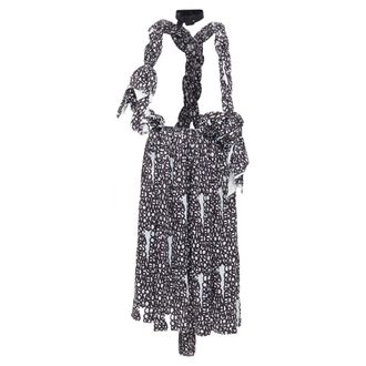 Comme Des Gar&ccedil;ons Comme Des Garcons graffiti knotted rope pinafore skirt