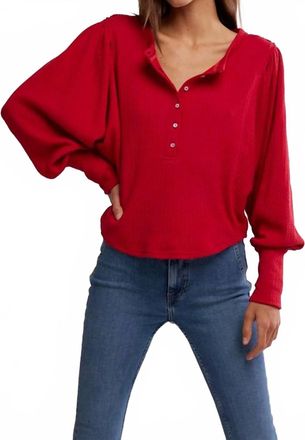 Free People Quinn Knit Thermal Sweater In Salsa