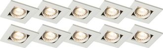 QAZQA Set of 10 Recessed Spotlights White Adjustable - Qure