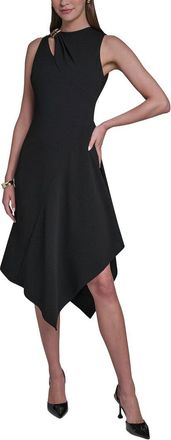 Halston Heritage Asymmetrical Hem Midi Dress
