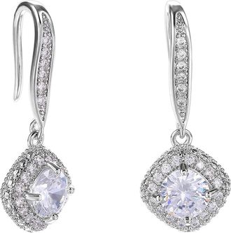 Generic 925 Silver Pearl Drop Earrings For Women Gold Plated Dangle Gentle On Sensitive Skin Wedding Jewelry Brides Statement for Fashion (Silver, 3X1CM)