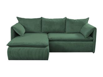 VENTE-UNIQUE.COM Sof&aacute; rinconera terciopelo verde pino