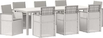 vidaXL Conjunto De Comedor De Jard&iacute;n 9 Uds. Blanco Y Gris Claro Pp Vidaxl