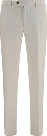 Brunello Cucinelli Mens Pants Dyed Cotton White Trousers