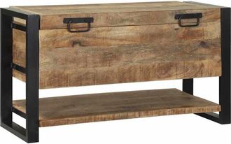vidaXL Caja De Almacenamiento Marr&oacute;n Madera Maciza De Mango Vidaxl