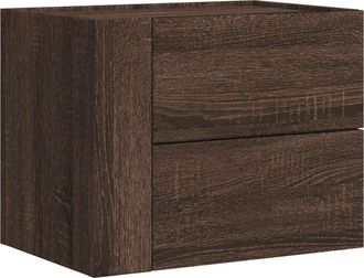 vidaXL Comodino A Muro Rovere Marrone 45x30x35 Cm - Vidaxl