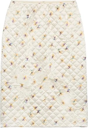 Prada Floral Quilted Short Skirt
