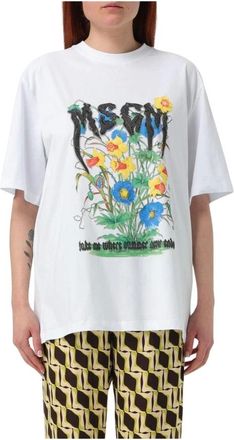 Msgm Mujer, Camisetas, Blanco, Talla: S