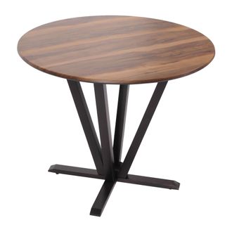 Hhg Hhg - Nunca Usado] Mesa Bistro 655, Mesa De Comedor, Madera Maciza Hpl Laminado Melamina &Oslash;92cm, Aspecto Madera Sheesham, Marco Oscuro