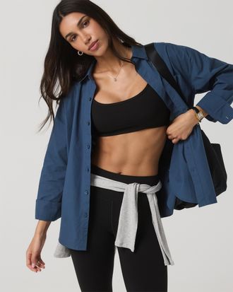 Vuori Clothing Long Sleeve Kensington Relaxed Button Down | Blue Coast Heather | Medium