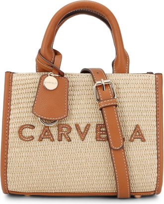Carvela Womens Frame Raffia Micro Bag - Tan Fabric - One Size
