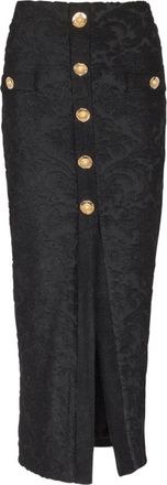 Balmain Zwarte Zijden & Nylon Rok - Dames - Maxi Rokken - Zwart - S - Nylon - Rokken
