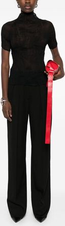 Max Mara Womens Straight-leg Trousers - Black viscose - Size EU 38 (Womens)