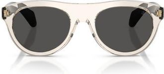 Moncler 53mm Splash Oval Sunglasses in Butter /Dark Grey at Nordstrom