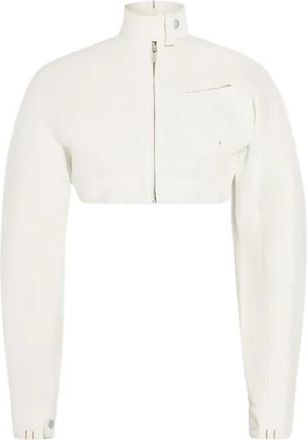 Jacquemus Denim Jas met Ritssluiting - Dames - Spijkerjassen - Wit - S - Denim - Jassen