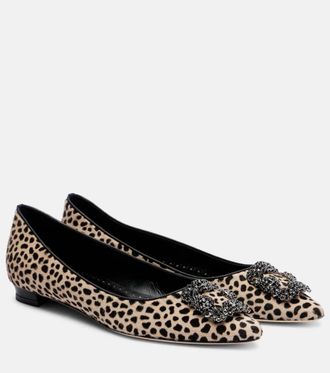 Manolo Blahnik Hangisi calf hair ballet flats