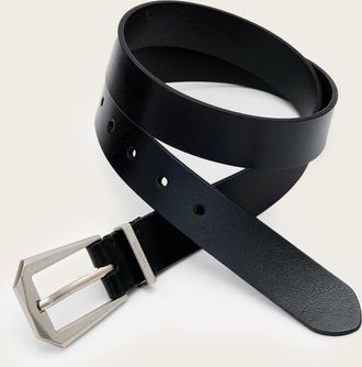 AllSaints Cow Leather Agatha Leather Western Belt, Size: L