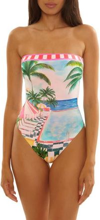 BECCA by Rebecca Virtue Miami Beach One-Piece Swimsuit in Pink Blue Multi at Nordstrom, Size Medium