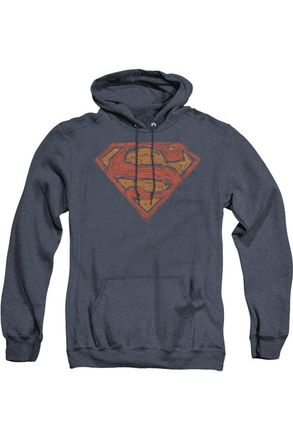 Gildan Superman Messy S Adult Heather Hoodie / Hooded Sweatshirt