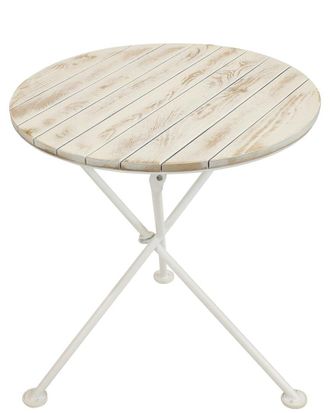 Sunnydaze French Country European Chestnut White Bistro Table