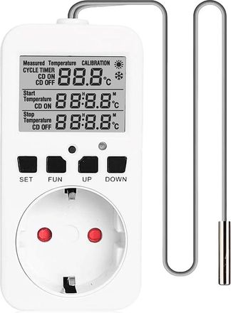 OEM Toma De Corriente Con Control Digital De Temperatura, Toma De Corriente Con Termostato De Calefacci&oacute;n Y Refrigeraci&oacute;n De 16 A Con Sensor De Enchufe Eu