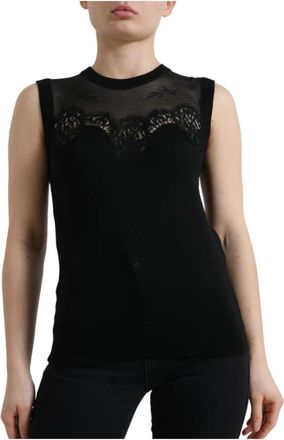 Dolce & Gabbana Sleeveless Tops - Dames - Tops zonder mouwen - Zwart - XS - Katoen - Tops