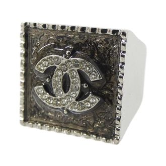 Chanel Silver Gray Band Ring (Pre-Owned)