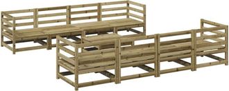 vidaXL Juego De Sof&aacute;s De Jard&iacute;n 9 Pzas Madera De Pino Impregnada Vidaxl