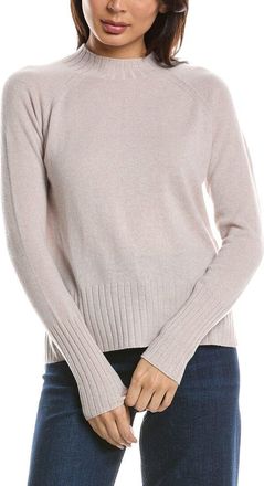 Fort&eacute; Cashmere Hi Low Rib Trim Funnel Neck Cashmere Sweater
