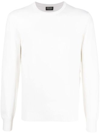 Ermenegildo Zegna crew neck cashmere sweater - White