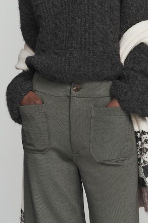 Maeve The Colette Knit Crop Wide-Leg Pants by Maeve