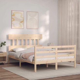 vidaXL Estructura De Cama Con Cabecero Madera Maciza 140x190 Cm Vidaxl