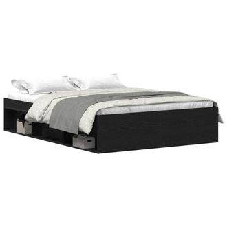 Berkfield Home Bed Frame without Mattress Black Oak 120x200 cm Engineered Wood | Size: Small Double