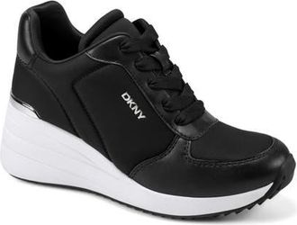 DKNY Kalindi Wedge Sneaker in Black at Nordstrom, Size 8.5