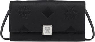 MCM Large Aren Chain Wallet in Embossed Monogram Leather in Black at Nordstrom