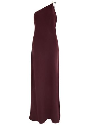 Vince One-shoulder Crepe Maxi Dress - Burgundy - 10 (UK14 / L)