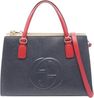 Gucci Pre-owned Soho Interlocking G Borsa in Pelle 2-way - - Pre-owned - Donna - Blu - ONE SIZE
