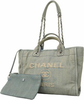 Chanel Blue Denim Tote Bag (Pre-Owned)