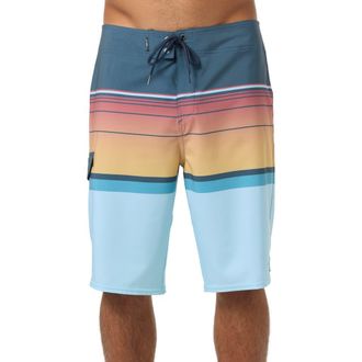 O'Neill Lennox Stripe Board Shorts in Dark Slate at Nordstrom Rack, Size 30