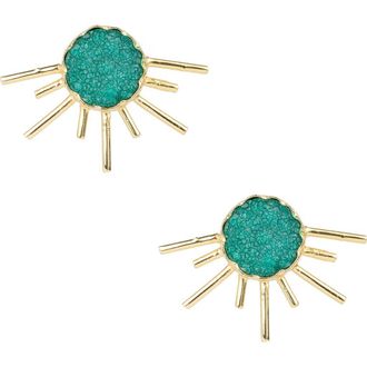 Saachi Drusy Sun Stud Earrings in Green at Nordstrom Rack